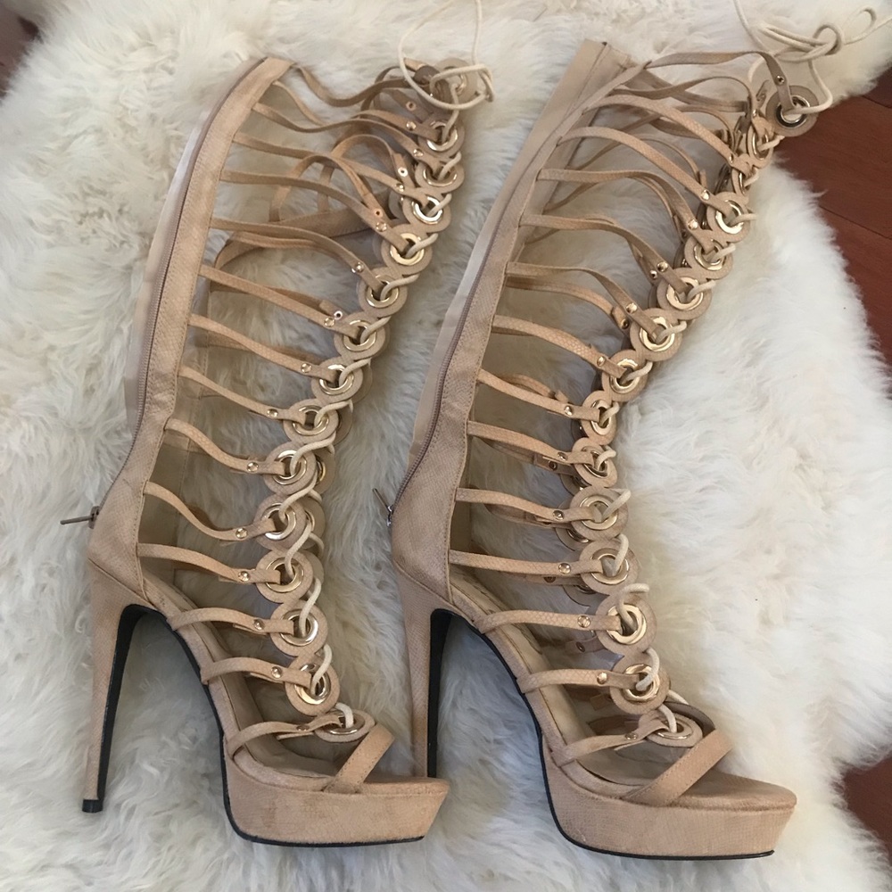 Privileged knee high gladiator heels.